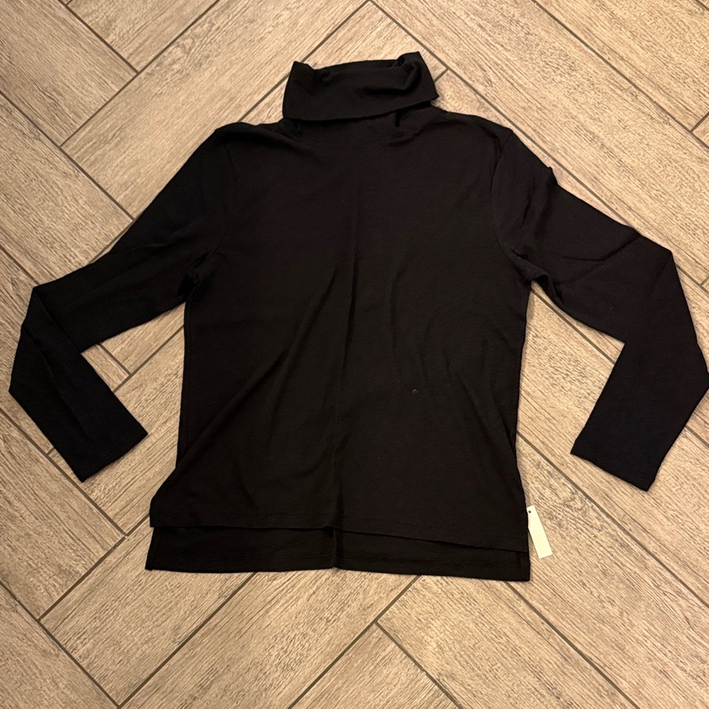 Madewell Black Turtleneck Long Sleeve Top
